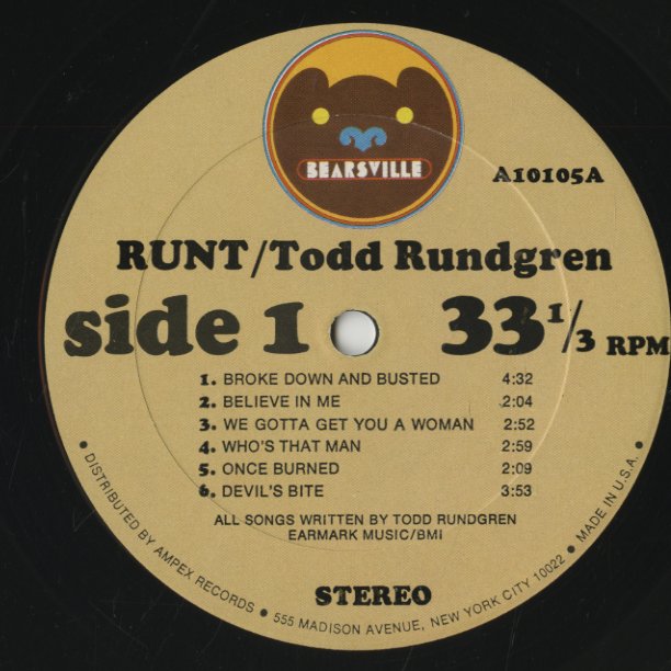 Todd Rundgren / トッド・ラングレン / Runt (A-10105) – VOXMUSIC WEBSHOP