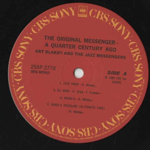 Art Blakey & The Jazz Messengers / アート・ブレイキー / Originally (25AP 2778) –  VOXMUSIC WEBSHOP