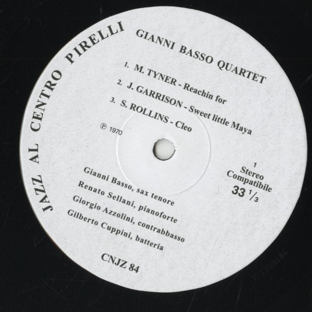 Gianni Basso Quartet / ジャンニ・バッソ  / Jazz Al Centro Pirelli (CNJZ84)