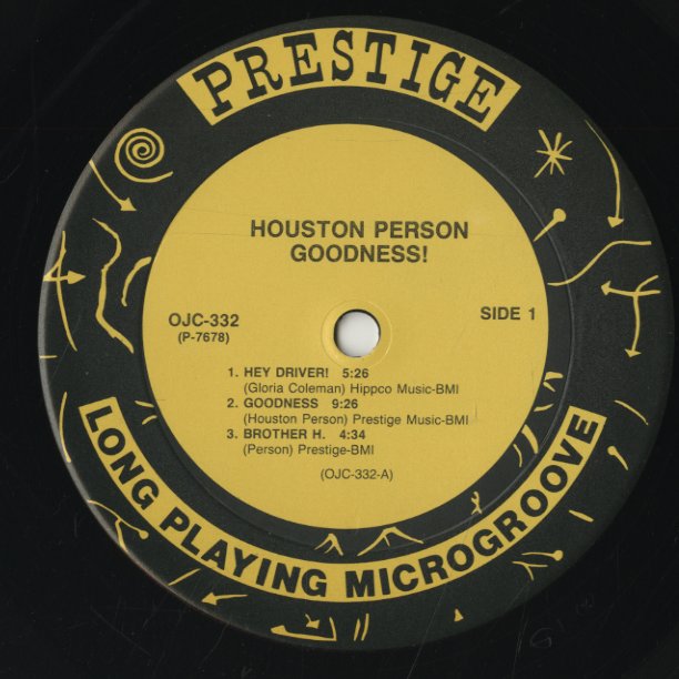 Houston Person / ホーストン・パーソン / Goodness! (OJC332)
