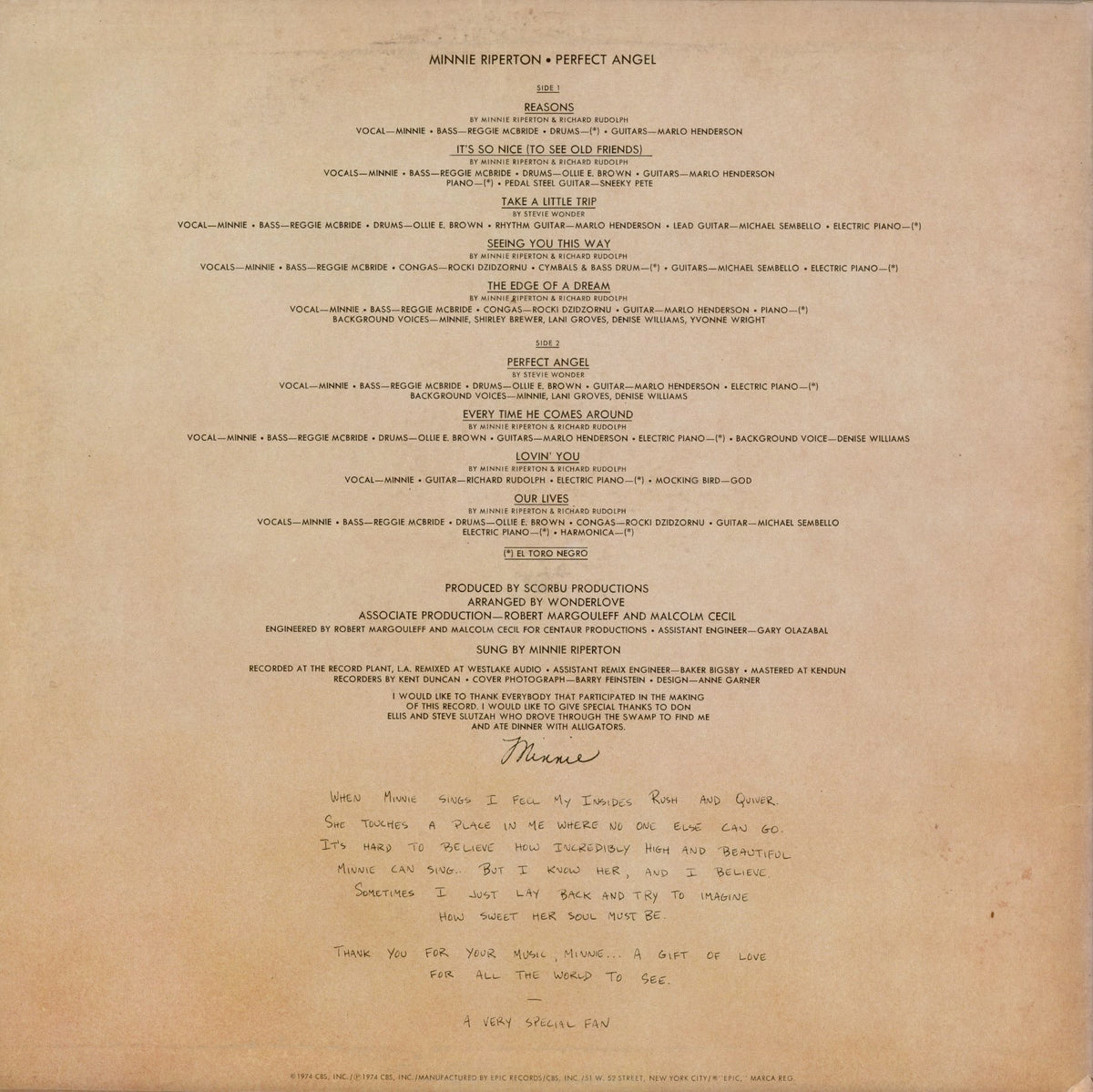 Minnie Riperton - Perfect Angel (KE 32561) 1974 US Epic｜中古LP