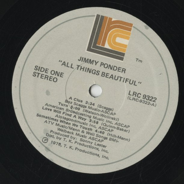 Jimmy Ponder / ジミー・ポンダー / All Things Beautiful (LRC9322)