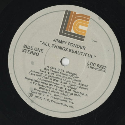 Jimmy Ponder / ジミー・ポンダー / All Things Beautiful (LRC9322)
