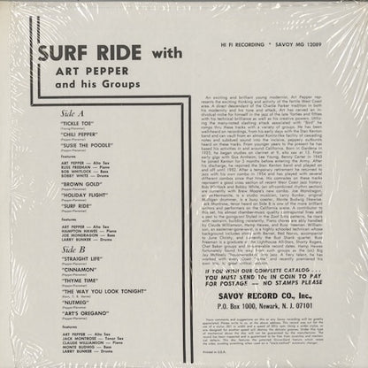 Art Pepper - Surf Ride (MG 12089) LP Mid 1970's US Savoy｜中古LP