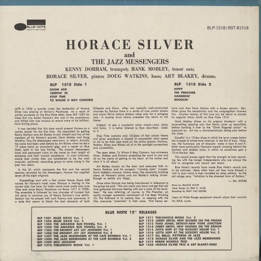 Horace Silver and The Jazz Messengers (BST81518) 1967 US Blue Note / Liberty｜中古LP