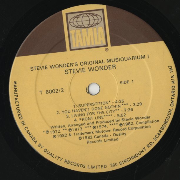 Stevie Wonder / スティーヴィ・ワンダー / Original Musiquarium 