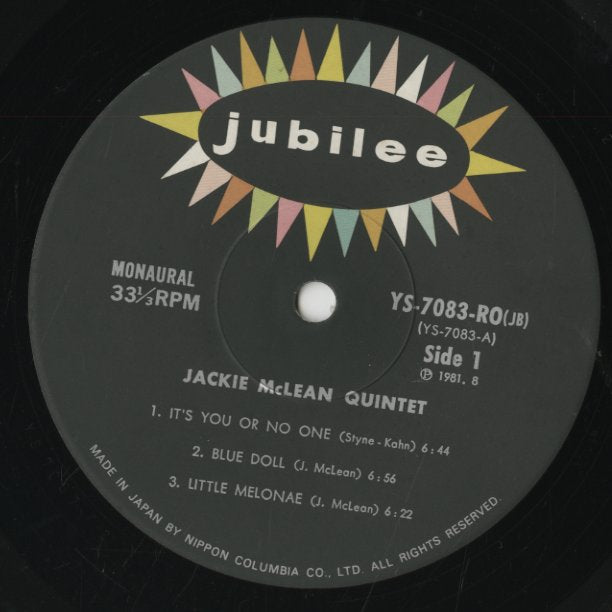 Jackie McLean / ジャッキー・マクリーン / The Jackie McLean Quintet (YW-7561-RO)