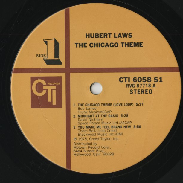 Hubert Laws / ヒューバート・ローズ / The Chicago Theme (CTI 6058 S1)