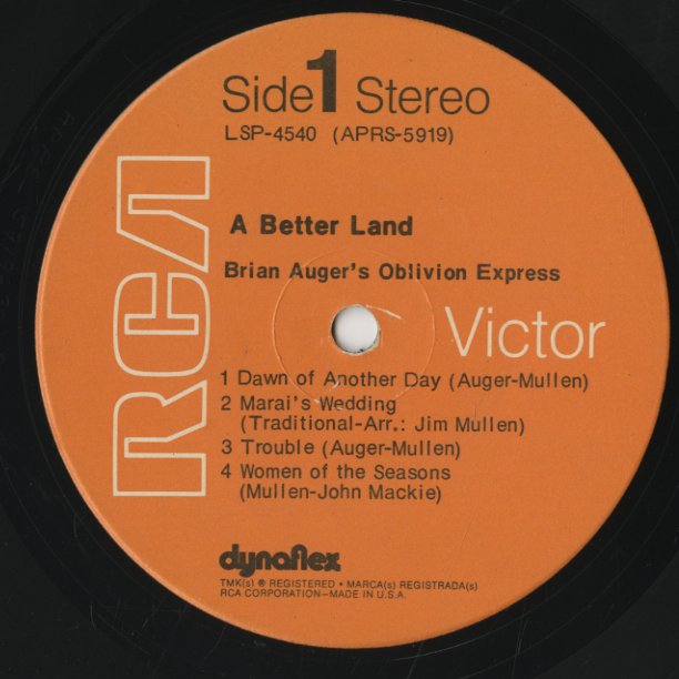 Brian Auger / ブライアン・オーガー / A Better Land (LSP-4540)