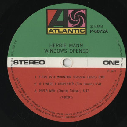 Herbie Mann / ハービー・マン / Windows Opened (P-6072A)