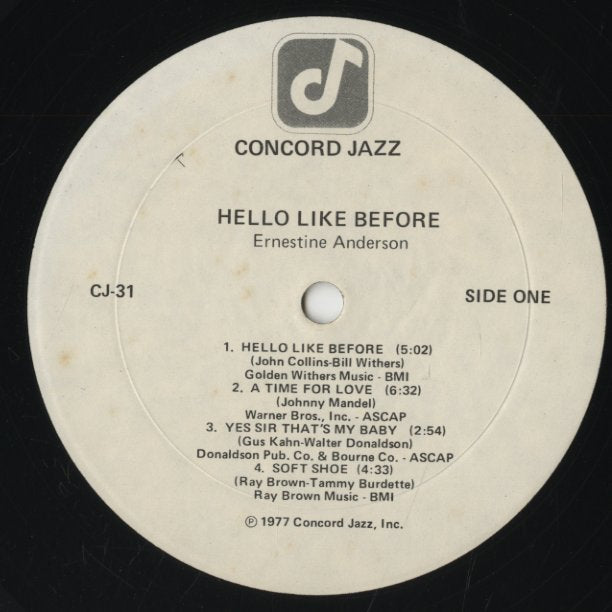 Ernestine Anderson / アーネスティン・アンダーソン / Hello Like Before (CJ-31)