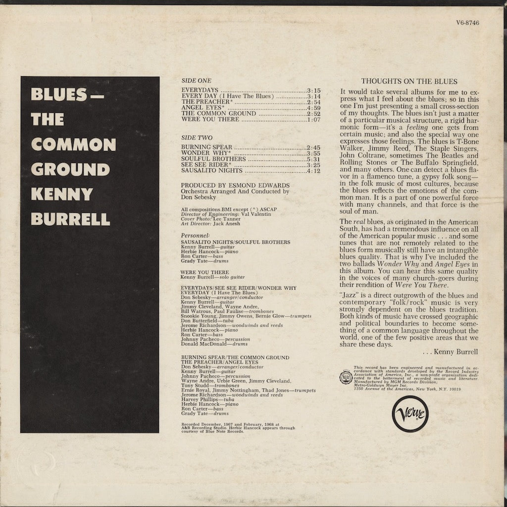 Kenny Burrell / ケニー・バレル / Blues The Common Ground (V6-8746