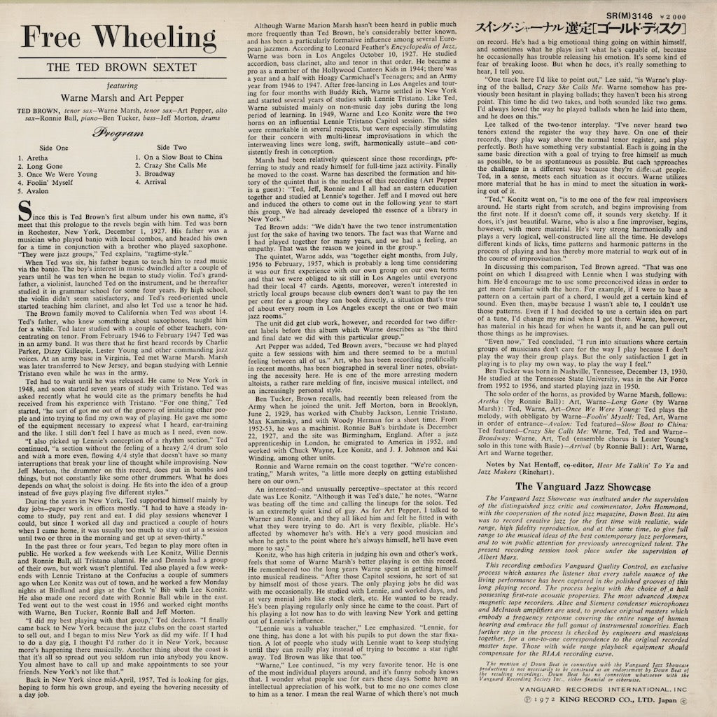 Ted Brown / テッド・ブラウン / Free Wheeling (LAX-3075(M))