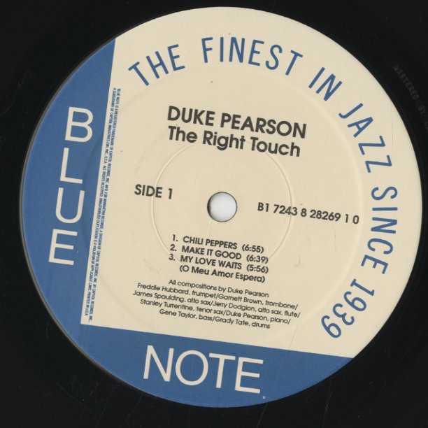 Duke Pearson / デューク・ピアソン / The Right Touch (B1 7243 8 28269 1 0)