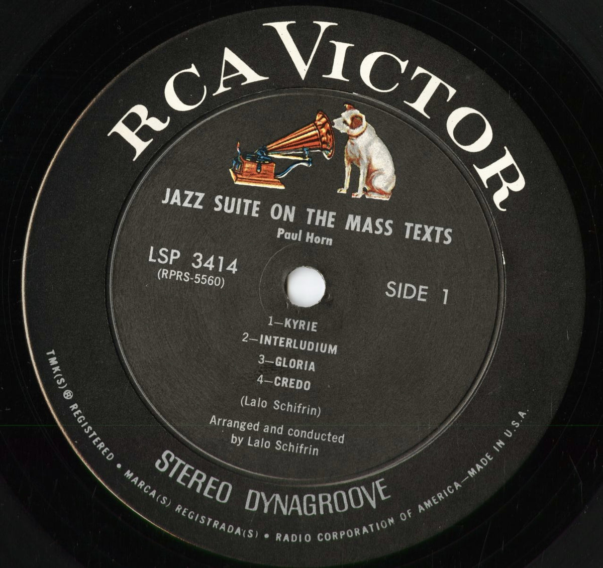 Paul Horn - Jazz Suite On The Mass Texts (LSP 3414) 1965 US RCA Victor｜中古LP
