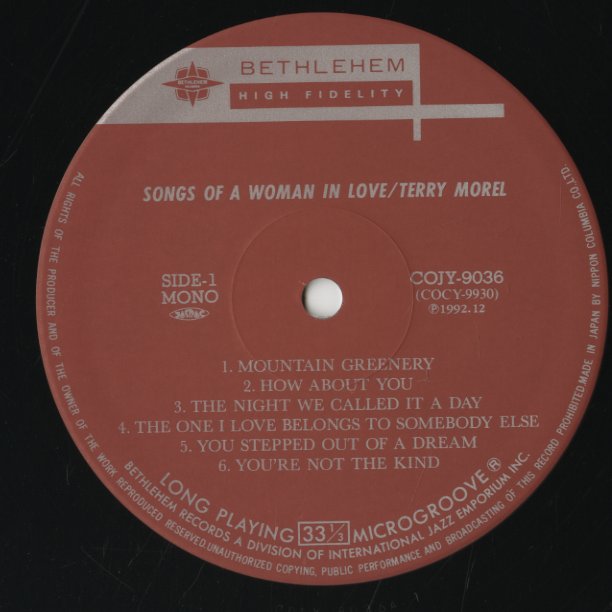 Terry Morel / テリー・モレル / Songs Of A Woman In Love (COJY-9036)