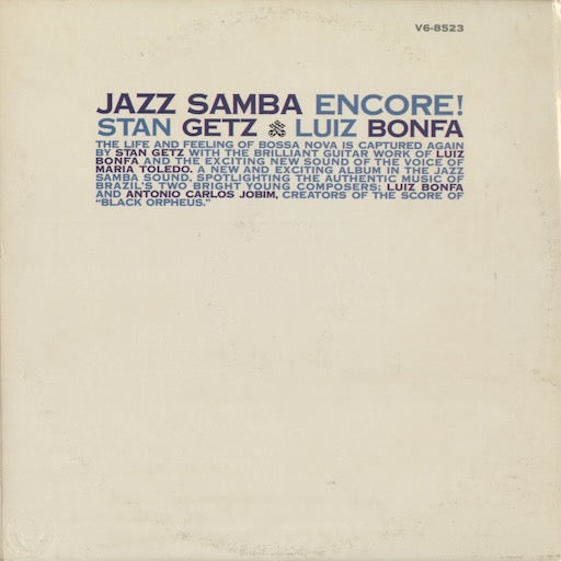 Stan Getz / Luiz Bonfa - Jazz Samba Encore! -STEREO (V6-8523) 1963 US Verve | 中古LP