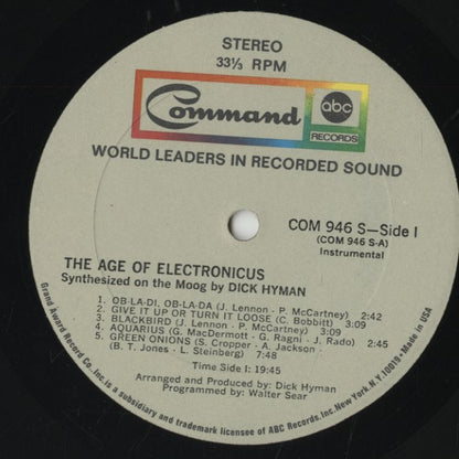 Dick Hyman / ディック・ハイマン / The Age of Electronicus (946 S)