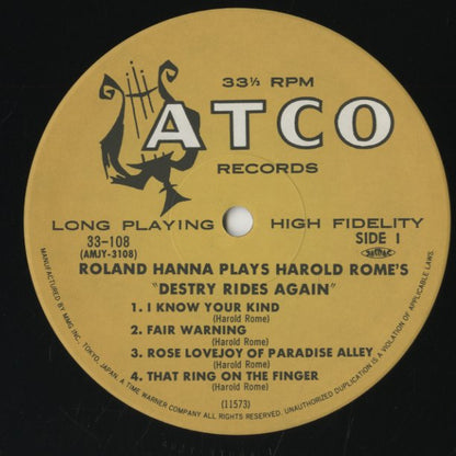 Roland Hanna / ローランド・ハナ / Plays Harold Rome's "Destry Rides Again" (AMJY-3108)