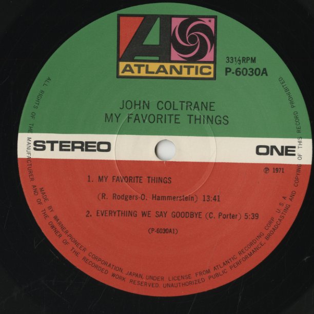 John Coltrane / ジョン・コルトレーン / My Favorite Things (P-6030A) – VOXMUSIC WEBSHOP