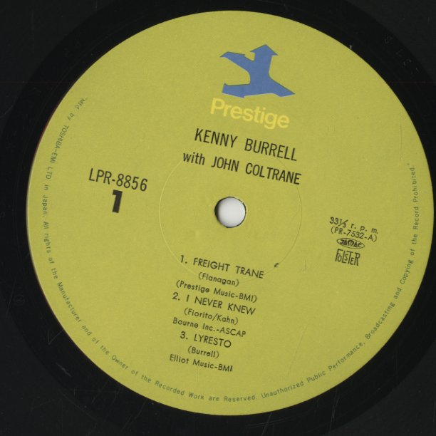 Kenny Burrell & John Coltrane / ケニー・バレル ジョン・コルトレーン (LPR-8856)