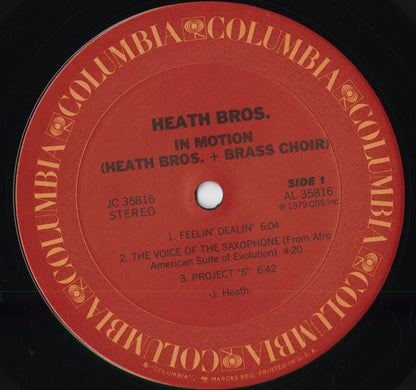 Heath Brothers – In Motion (JC 35816) 1979 US Columbia | 中古LP
