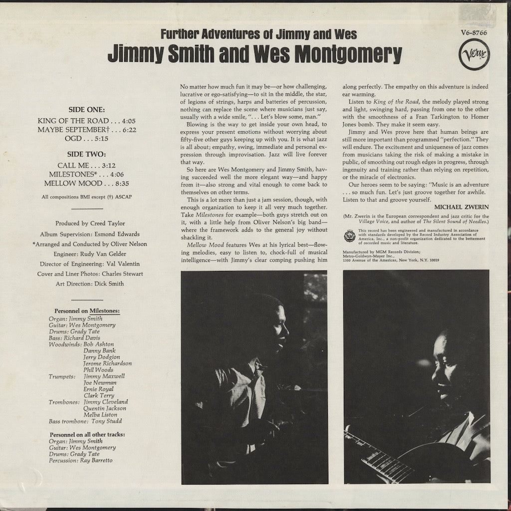 Jimmy Smith And Wes Montgomery / ジミー・スミス　ウェス・モンゴメリー / Further Adventures Of Jimmy And Wes (V6-8766)