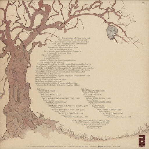 The Rolling Stones - Metamorphosis (ANA1) LP 1975 US ABKCO Records｜中古LP