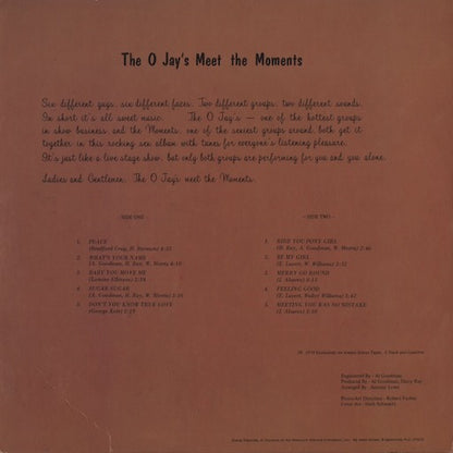 The O'Jays / The Moments - O'Jays Meet The Moments (ST1024) 1974 US Stang｜中古LP