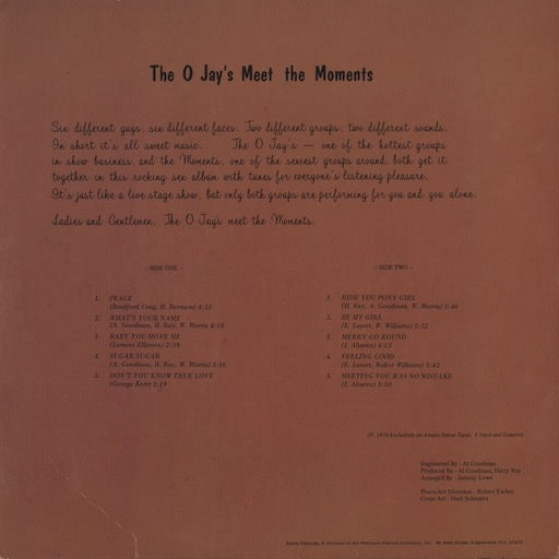 The O'Jays / The Moments - O'Jays Meet The Moments (ST1024) 1974 US Stang｜中古LP