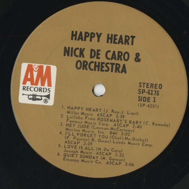 Nick De Caro / ニック・デ・カロ / Happy Heart (SP 4176)