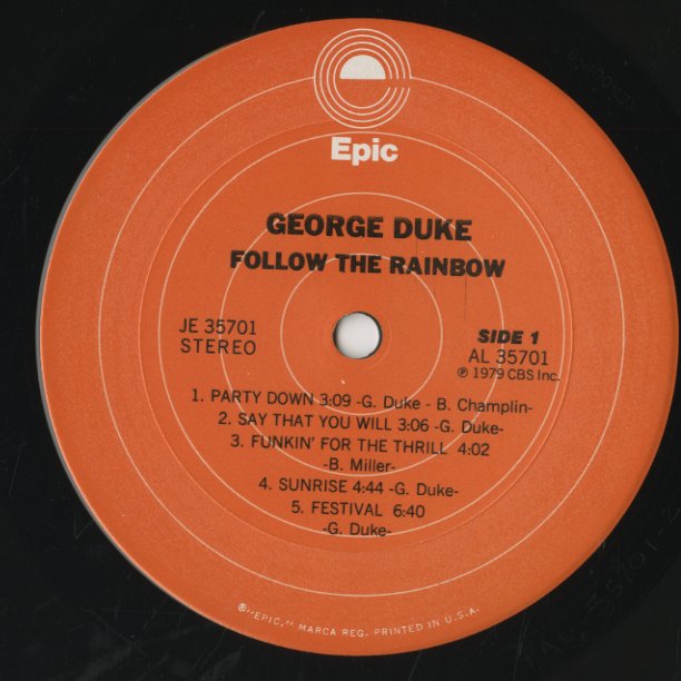 George Duke / ジョージ・デューク / Follow The Rainbow (JE 35701) – VOXMUSIC WEBSHOP