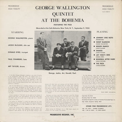 George Wallington – At The Bohemia (ULS-1860-V) LP 1976 JPN Overseas Records | 中古LP