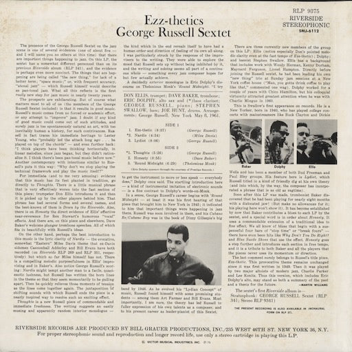 George Russell - Ezz-thetics (SMJ-9375) LP 1975 JPN Riverside｜中古LP