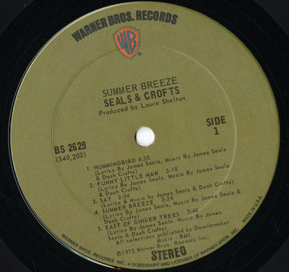 Seals & Crofts - Summer Breeze (BS 2629) 1972 US Warner Bros.｜中古LP