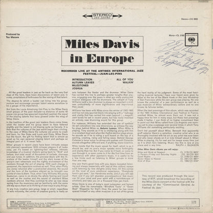 Miles Davis / マイルス・デイヴィス / In Europe (CS 8983)