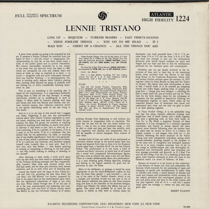 Lenny Tristano - Lenny Tristano (1955) (P-6118A) LP 1973 JPN Atlantic｜中古LP