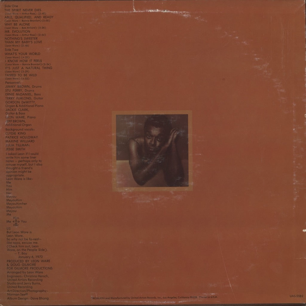 Leon Ware / レオン・ウェア / Leon Ware (1972) (UAS 5582)