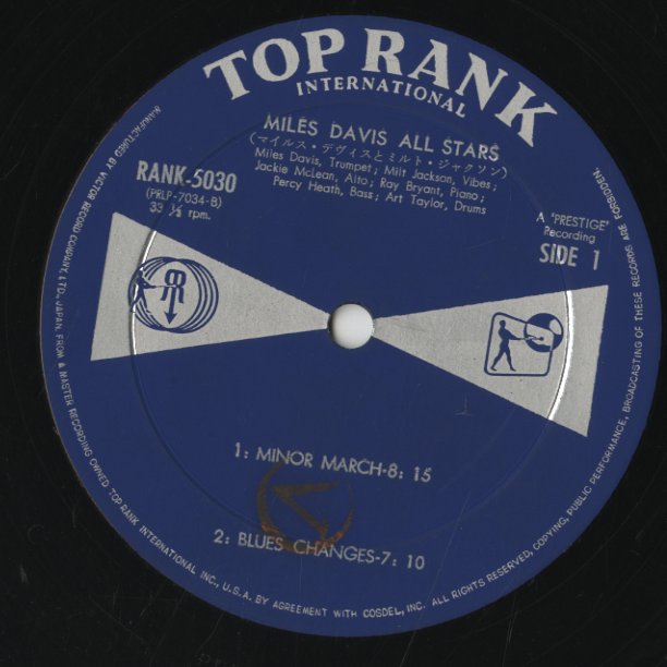 MILES DAVIS / Miles Davis All Stars Vol. 1 (10) / Prestige | WAXPEND RECORDS