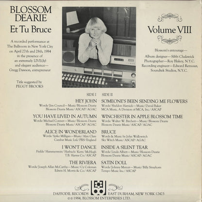 Blossom Dearie / ブロッサム・ディアリー / Et Tu Bruce, Volume VIII (BMD108)