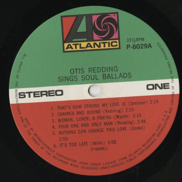 Otis Redding / オーティス・レディング / Sings Soul Ballads (P-6029A)