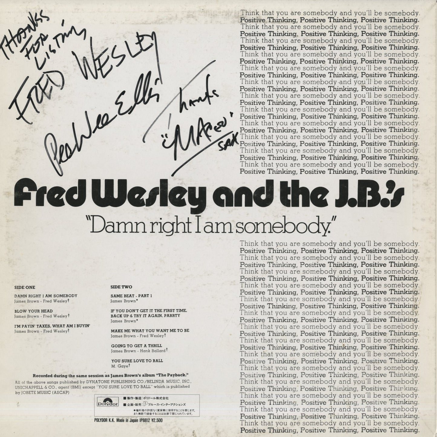 Fred Wesley And The J.B.’s / Damn Right I Am Somebody (PLP-7011)