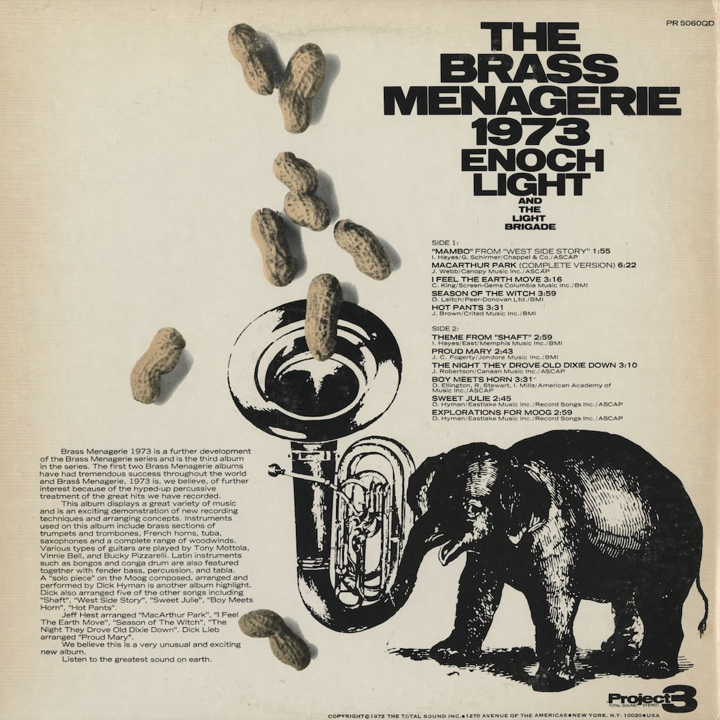Enoch Light - The Brass Menagerie 1973 LP 1973 US Project 3