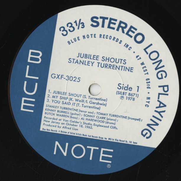 Stanley Turrentine / スタンリー・タレンタイン / Jubilee Shouts (GXF3025)