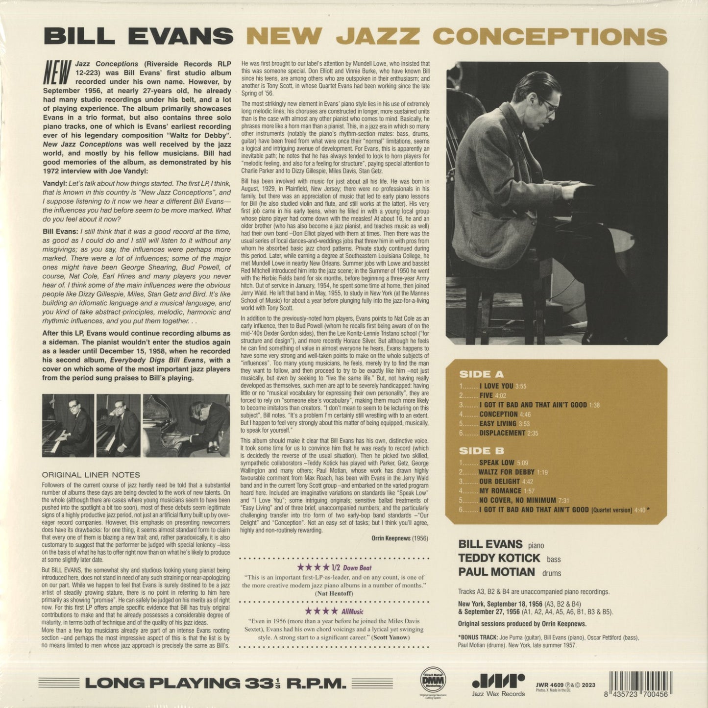 Bill Evans / ビル・エヴァンス / New Jazz Conceptions - 180g