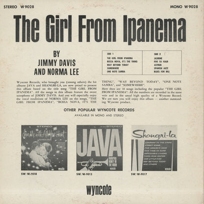 Jimmy Davis and Norma Lee / ジミー・デイヴィス　ノーマ・リー / The Girl From Ipanema (W9028)