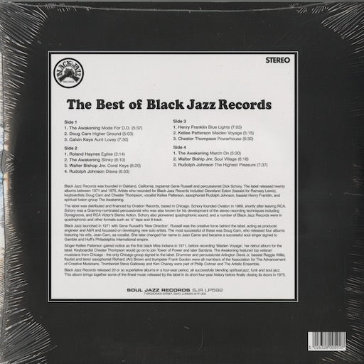 V.A. - The Best Of Black Jazz Records 1971-76 (SJR LP592) 2026 UK Soul Jazz Records｜新品LP back