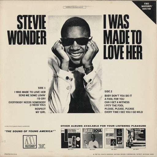 Stevie Wonder - I Was Made To Love Her (5273ML) 1982 US Motown｜中古LP