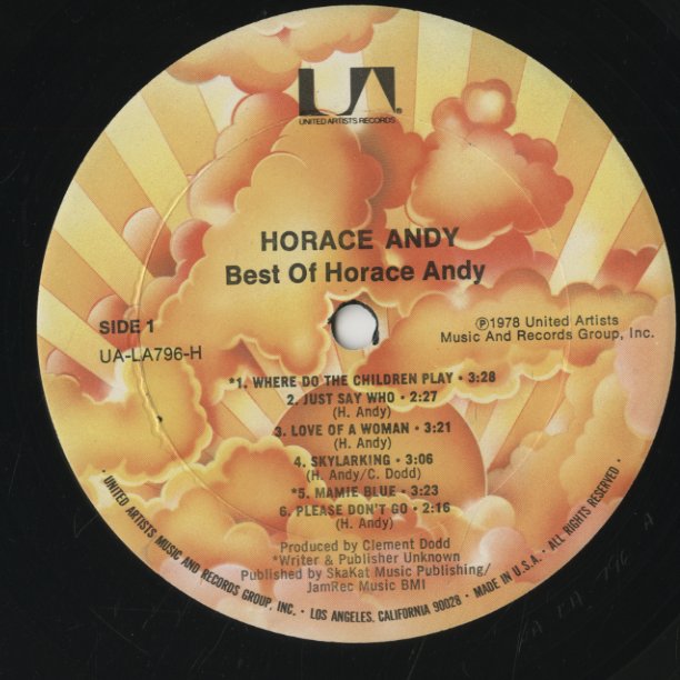 Horace Andy『Best Of Horace Andy』1978年 US United Artists