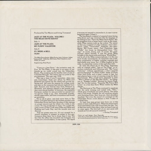 Miles Davis - Jazz At The Plaza Vol.1 (SOPL229) LP 1973 JPN CBS Sony｜中古LP
